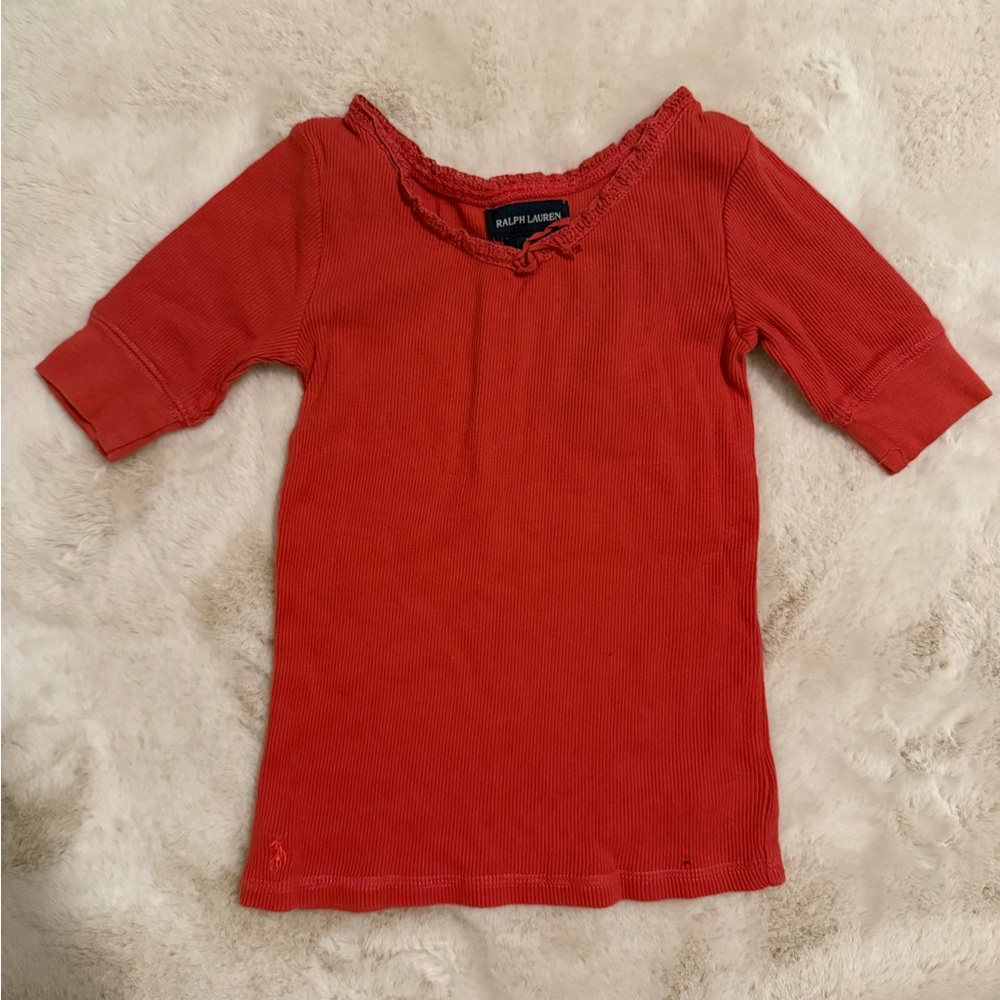 Ralph Lauren Kids Coral Short Sleeve Tee